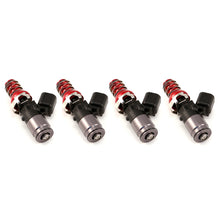 Load image into Gallery viewer, Injector Dynamics 1340cc Injectors-48mm Length - 11mm Gold Top/Denso And -204 Low Cushion (Set of 4)