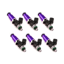Load image into Gallery viewer, Injector Dynamics ID1050X Injectors 14mm (Purple) Adaptor Top 14mm Bottom O-Ring Retainer (Set of 6)