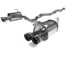 Load image into Gallery viewer, Invidia 15+ Subaru WRX/STI 4Dr Q300 Twin Outlet Rolled Titanium Burnt Quad Tip Cat-Back Exhaust