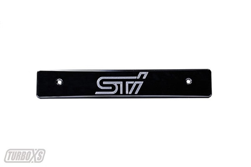 Turbo XS 08-14 Subaru WRX/STi Billet Aluminum License Plate Delete Black Machined STi Logo