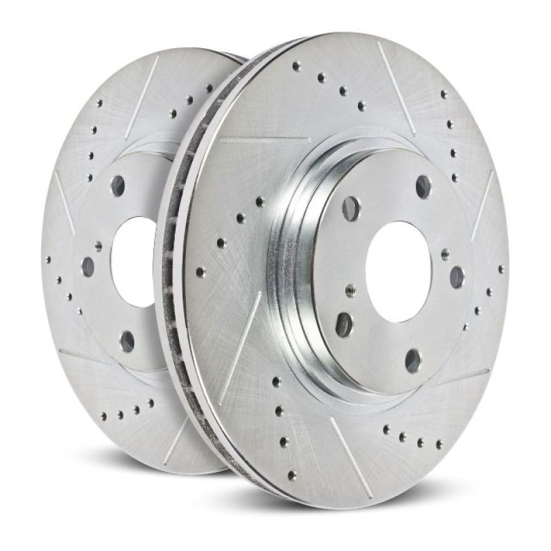 Power Stop 16-19 Subaru Crosstrek Rear Evolution Drilled & Slotted Rotors - Pair