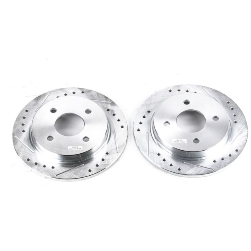 Power Stop 14-19 Ford Fiesta Rear Evolution Drilled & Slotted Rotors - Pair